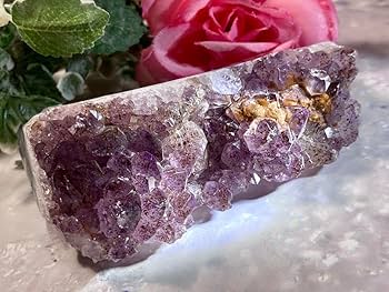 Amazon.co.jp: カコクセナイト内包 アメジスト クラスター 原石